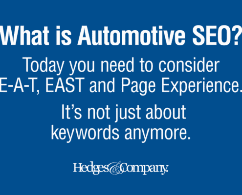 What is automotive SEO? Today you need to consider E-A-T, EAST and Page Experience. It's not just about keywords anymore.