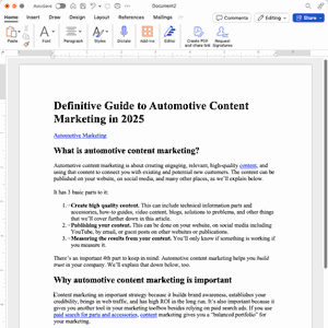 content creation for great seo results: image of Word document